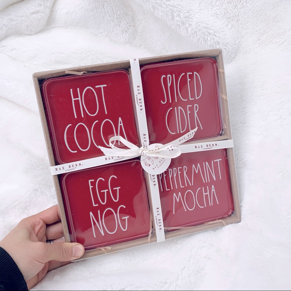 Rae Dunn | Christmas Drinks Coasters - 4pcs | Brand New